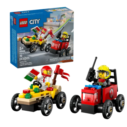 樂高積木 LEGO City系列 LT60458 披薩vs消防車賽車套裝